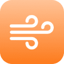 Airflow symbol on orange background
